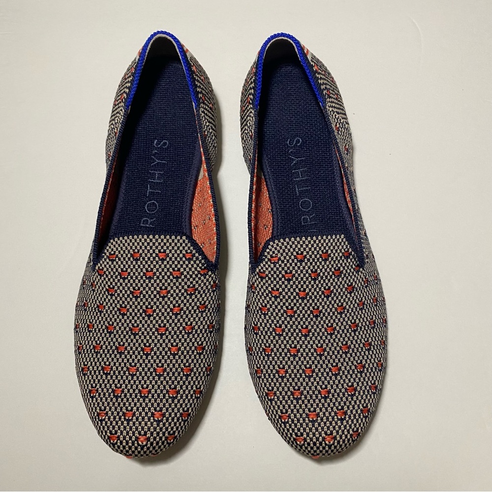 Rothy's The Loafer Coral Dot Women’s 7.5 Round Toe